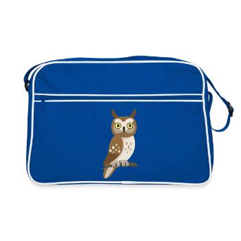 Chouette mignonne – Illustration d’animaux mignons - Sac Retro - bleu/blanc - Devant