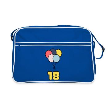 18. 18 YEARS OLD. 18th ANNIVERSARY. BIRTHDAY 18 YEARS. - Retro Bag - blue/white - Front