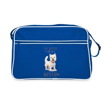 My Bestie is a Westie - Retro Bag - blue/white - Front
