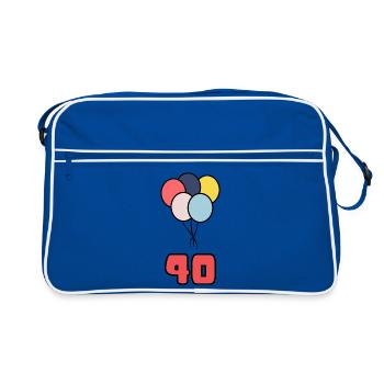 40. 40 YEARS. 40th ANNIVERSARY. 40TH ANNIVERSARY. - Retro Bag - blue/white - Front