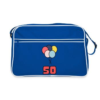 50. 50 YEARS. 50th ANNIVERSARY. 50 YEARS ANNIVERSARY. - Retro Bag - blue/white - Front