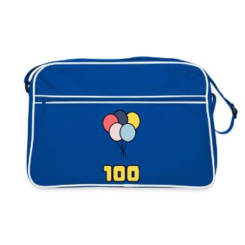 100. 100 YEARS. 100th ANNIVERSARY. BIRTHDAY 100 - Retro Bag - blue/white - Front