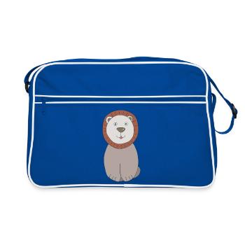 Tête de lion au visage amical - Sac Retro - bleu/blanc - Devant