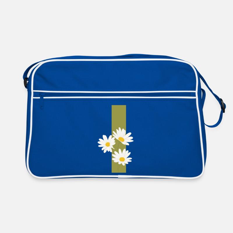 Buchstabe i Grüne Gänseblümchen Retro Tasche