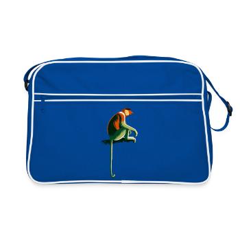 Nasenaffe - Retro Tasche - Blau/Weiß - Vorne