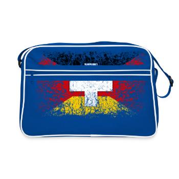 Deutschland Schweiz 001 - Retro Tasche - Blau/Weiß - Vorne