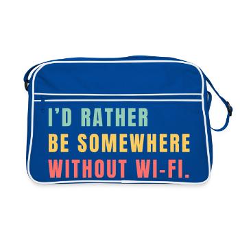 Je préférerais être quelque part sans Wi-Fi - Sac Retro - bleu/blanc - Devant