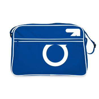 Männlich Symbol - Geschlecht - Retro Tasche - Blau/Weiß - Vorne