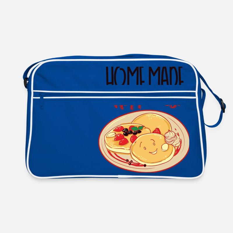 Hausgemachtes Glück - Retro Tasche - Blau/Weiß