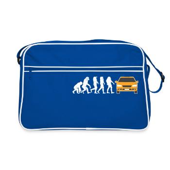 taxifahrer evolution taxi fahren auto cab geschenk - Retro Tasche - Blau/Weiß - Vorne
