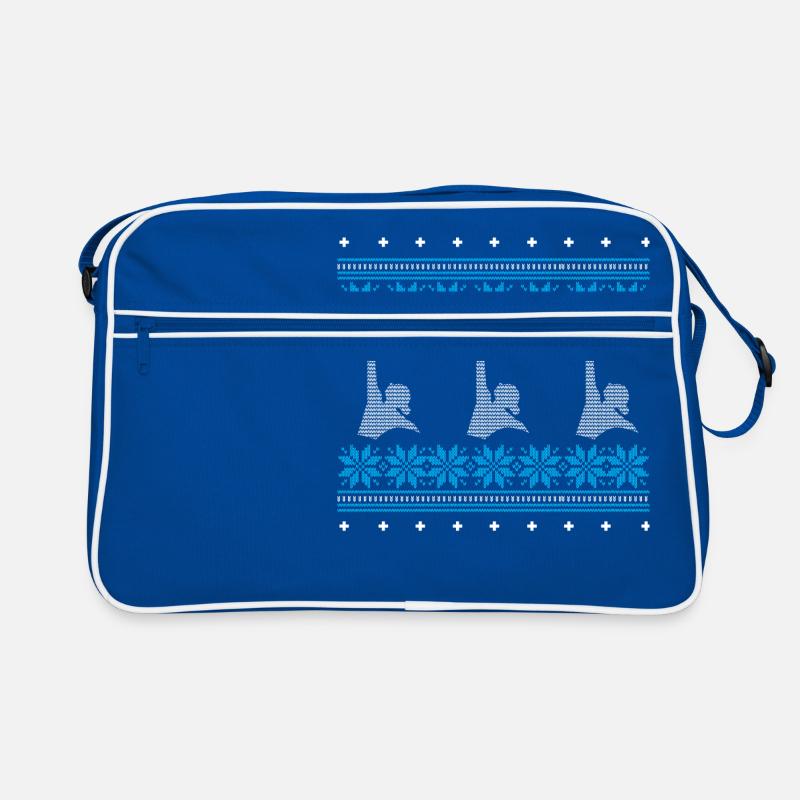 synchronschwimmen ugly pullover weihnachten xmas - Retro Tasche - Blau/Weiß