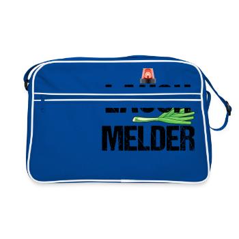 Lauch Melder Witzige Lustige Sprüche Depp Geschenk - Retro Tasche - Blau/Weiß - Vorne