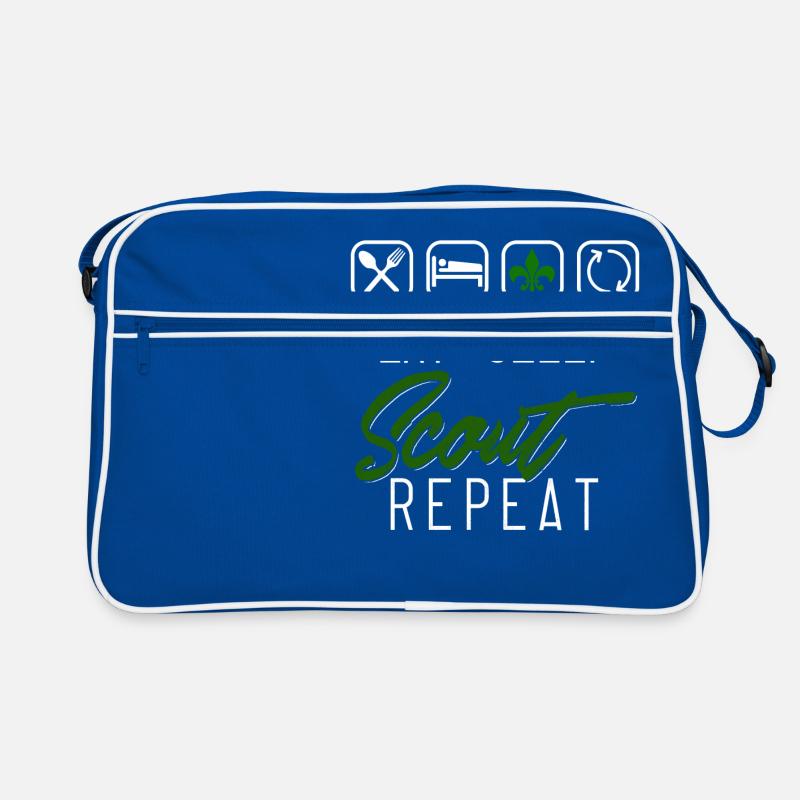 Eat Sleep Scout Repeat - Retro Tasche - Blau/Weiß