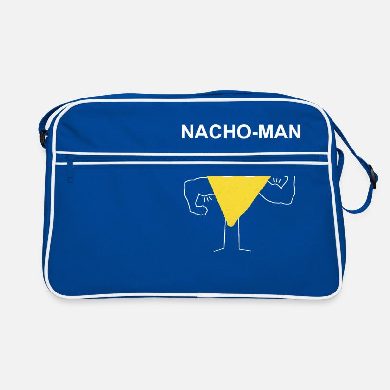 Nacho Man Macho Muskeln Geschenk Geschenkidee - Retro Tasche - Blau/Weiß