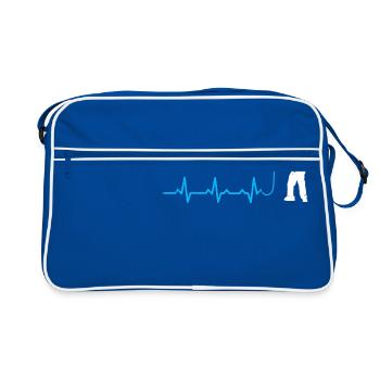 Heartbeats Love Rap Artist T-shirt - Retro Tasche - Blau/Weiß - Vorne