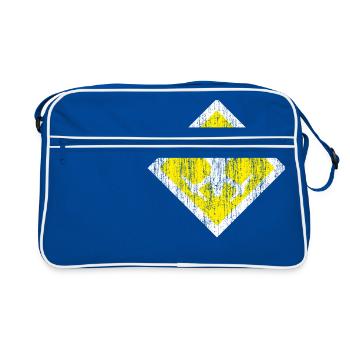 signe frais de drones sous forme Karo sur un fond jaune - Sac Retro - bleu/blanc - Devant