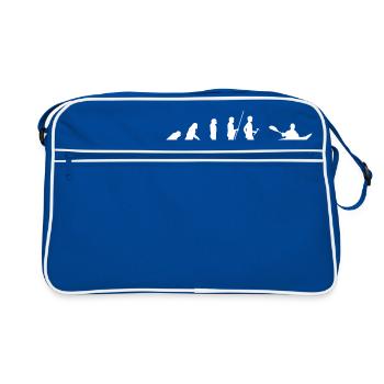 Evolution zum Kayak Fahrer T-Shirt Geschenk - Retro Tasche - Blau/Weiß - Vorne