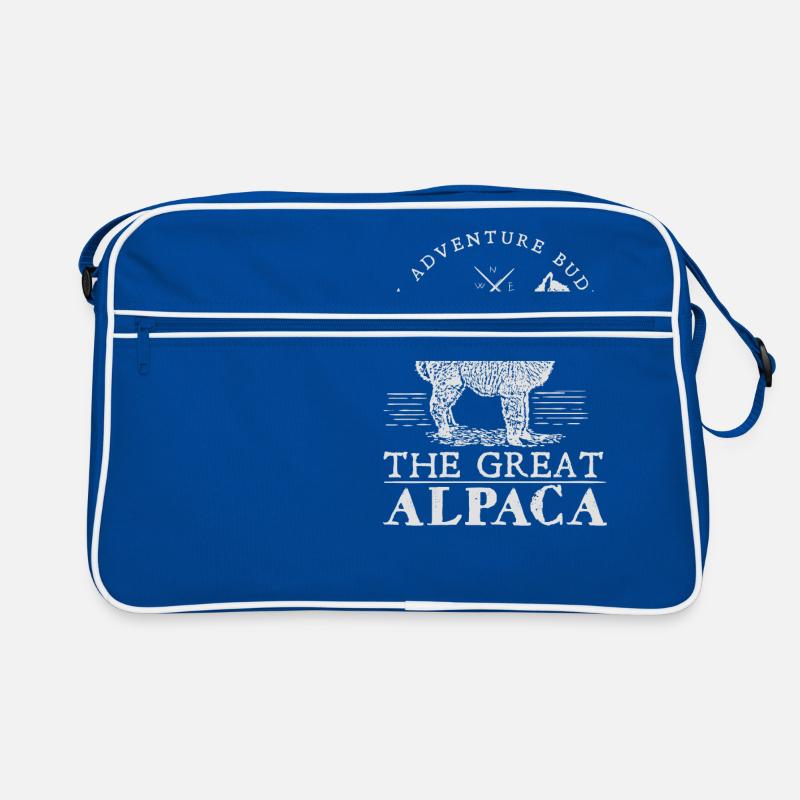 Adventure Buddy Great Alpaca Geschenk - Retro Tasche - Blau/Weiß