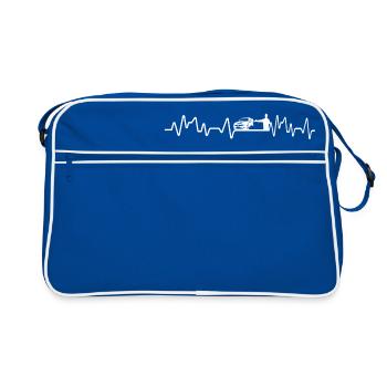 Heartbeat Driving Instructor T-Shirt cadeau école de conduite - Sac Retro - bleu/blanc - Devant