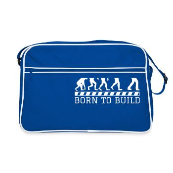 Evolution construction worker gift construction job work - Retro Bag - blue/white - Front