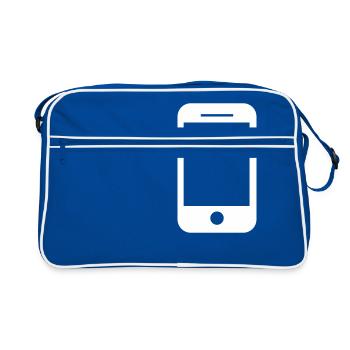 Idée de cadeau d'icône de téléphone mobile - Sac Retro - bleu/blanc - Devant