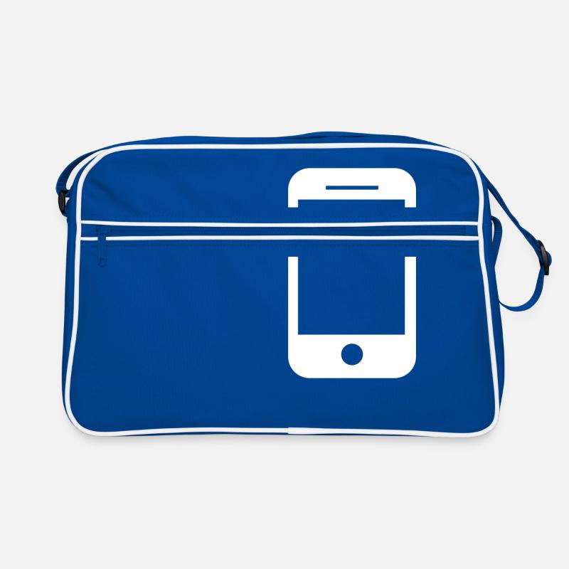 Idée de cadeau d'icône de téléphone mobile - Sac Retro - bleu/blanc