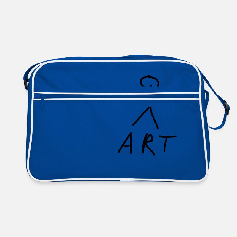Art Geschenk Strichmännchen Kunst - Retro Tasche - Blau/Weiß