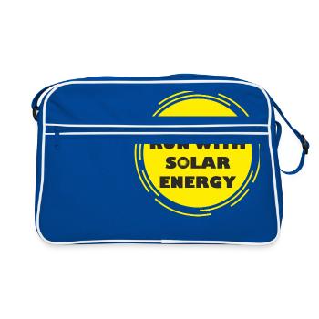 funny run with solar energy design - Retro Bag - blue/white - Front