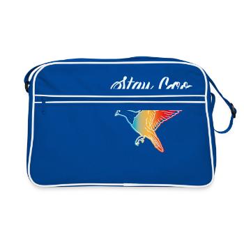 Dove - stay quiet cool - Retro Bag - blue/white - Front