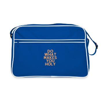 Do What Makes You Holy - Christian Quote - Retro Bag - blue/white - Front