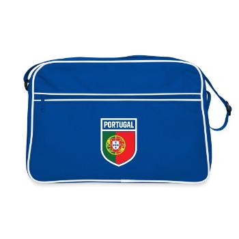 Portugal - drapeau national en armoiries Portugal - Sac Retro - bleu/blanc - Devant