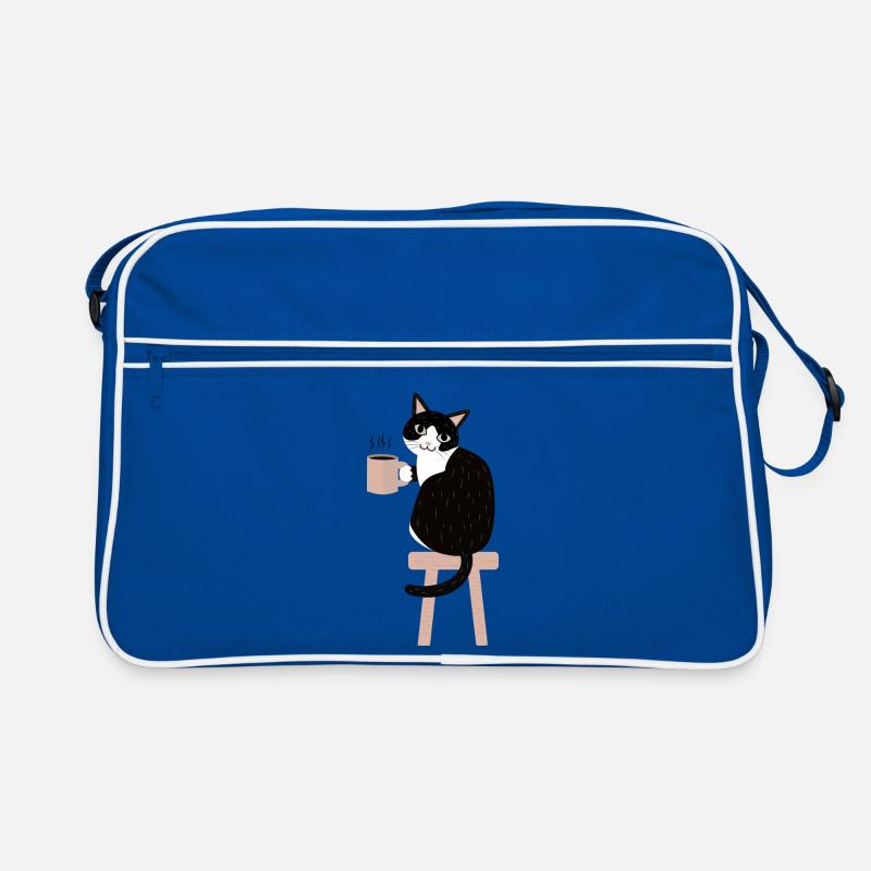 Kaffeepause Katze Retro Tasche