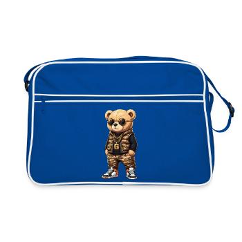 Ours urbain en camouflage - Sac Retro - bleu/blanc - Devant