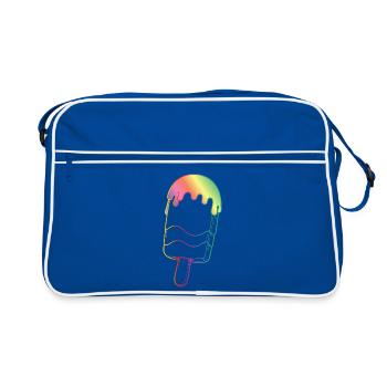 Contour de glace arc-en-ciel style néon - Sac Retro - bleu/blanc - Devant