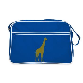 Silhouette de girafe dorée - Sac Retro - bleu/blanc - Devant