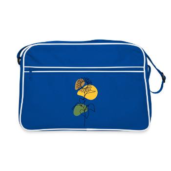 Conception des dessins de lignes tournesol - Sac Retro - bleu/blanc - Devant