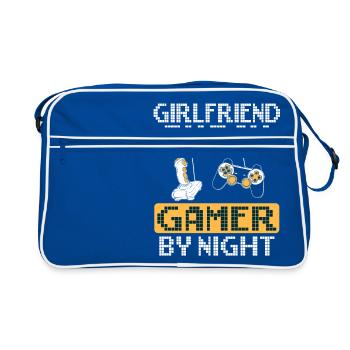 Gamer Shirt · Video Games · Gambler · Girlfriend - Retro Bag - blue/white - Front