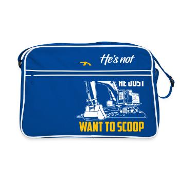 Excavator Shirt · Construction Site · Worker · Dredging - Retro Bag - blue/white - Front
