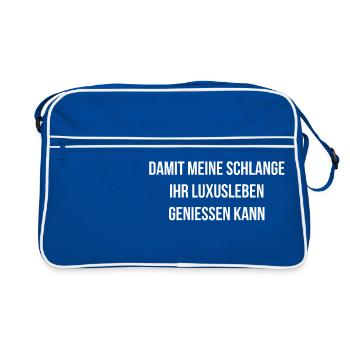 Je travaille dur pour mon serpent - cadeau - Sac Retro - bleu/blanc - Devant