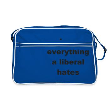 Je suis tout ce qu’un libéral déteste T-shirt - Sac Retro - bleu/blanc - Devant
