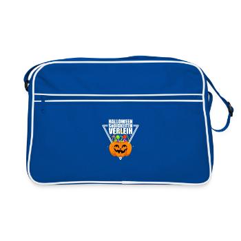 Halloween Süßigkeiten Verleih Partyshirt - Retro Tasche - Blau/Weiß - Vorne