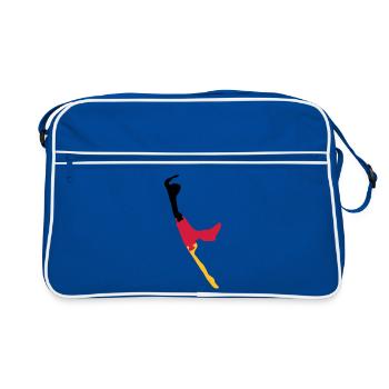 Sylt Puzzle - schwarz rot gold - Retro Tasche - Blau/Weiß - Vorne