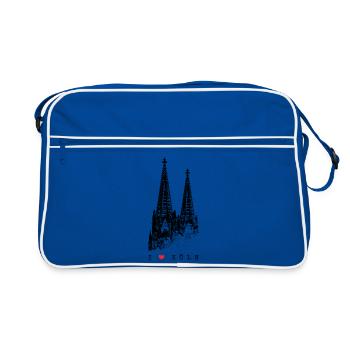 J’adore Cologne Cologne Skyline Cathédrale de Cologne Silhouette - Sac Retro - bleu/blanc - Devant