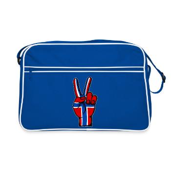 Drapeau de la Norvège Symbole de la Victoire de la Paix - Sac Retro - bleu/blanc - Devant