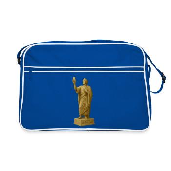 Statue de philosophe antique avec citation - Sac Retro - bleu/blanc - Devant