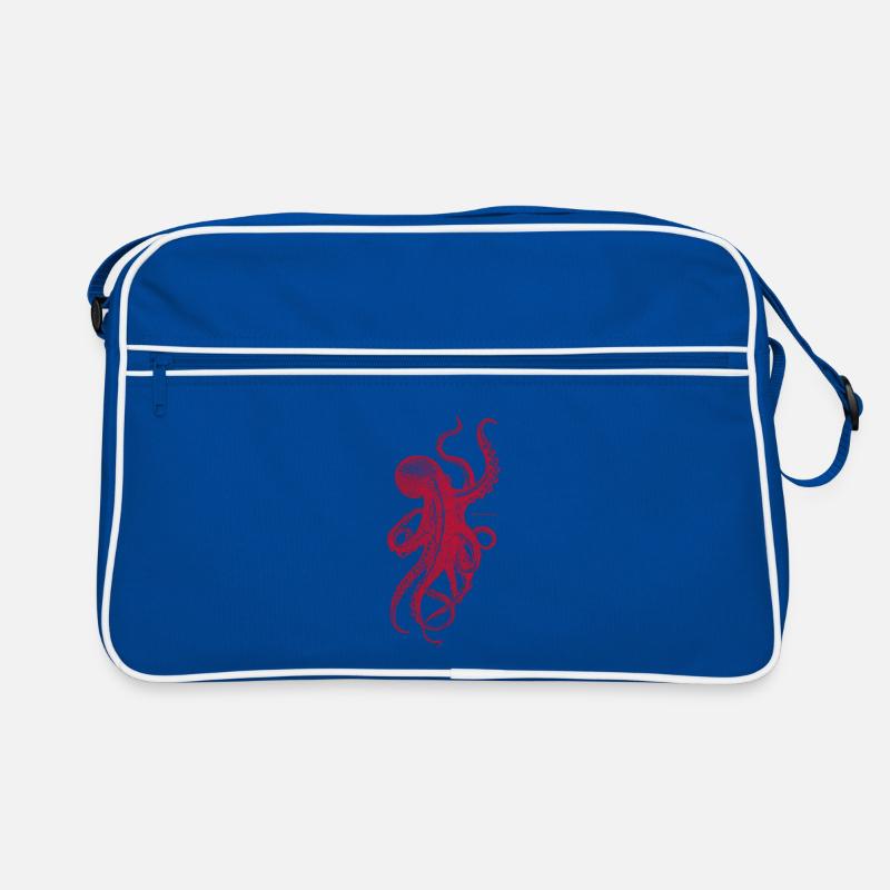 Red Octopus Retro Bag