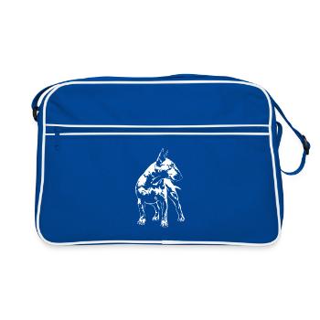 BULL TERRIER Wilsigns Bull Terrier portrait de chien - Sac Retro - bleu/blanc - Devant