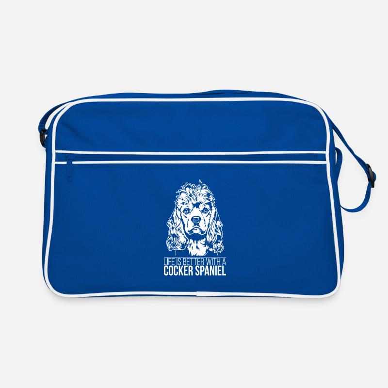 American Cocker Spaniel Life is better Wilsigns Retro Bag