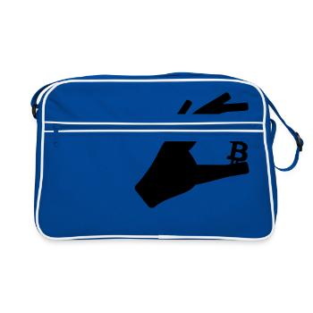 Bitcoin halten - Retro Tasche - Blau/Weiß - Vorne