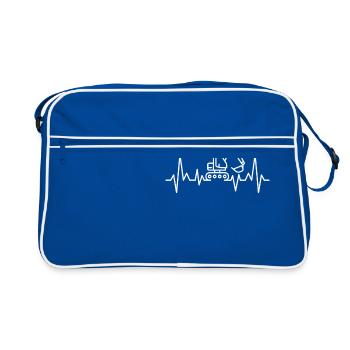 Excavator Shirt · Construction Worker · Construction · Heartbeat - Retro Bag - blue/white - Front